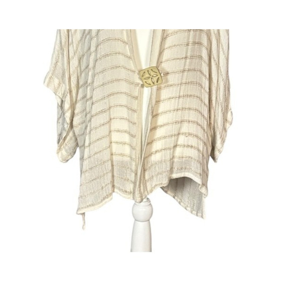 IC By Connie K Cardigan Size 2X Tan Linen Blend Minimalist Flowy Lagenlook Flowy - Picture 5 of 8